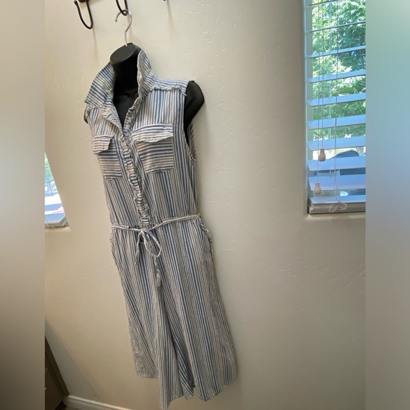 Mono B Jumpsuit Blue & Cream Size L - Picture 5 of 11